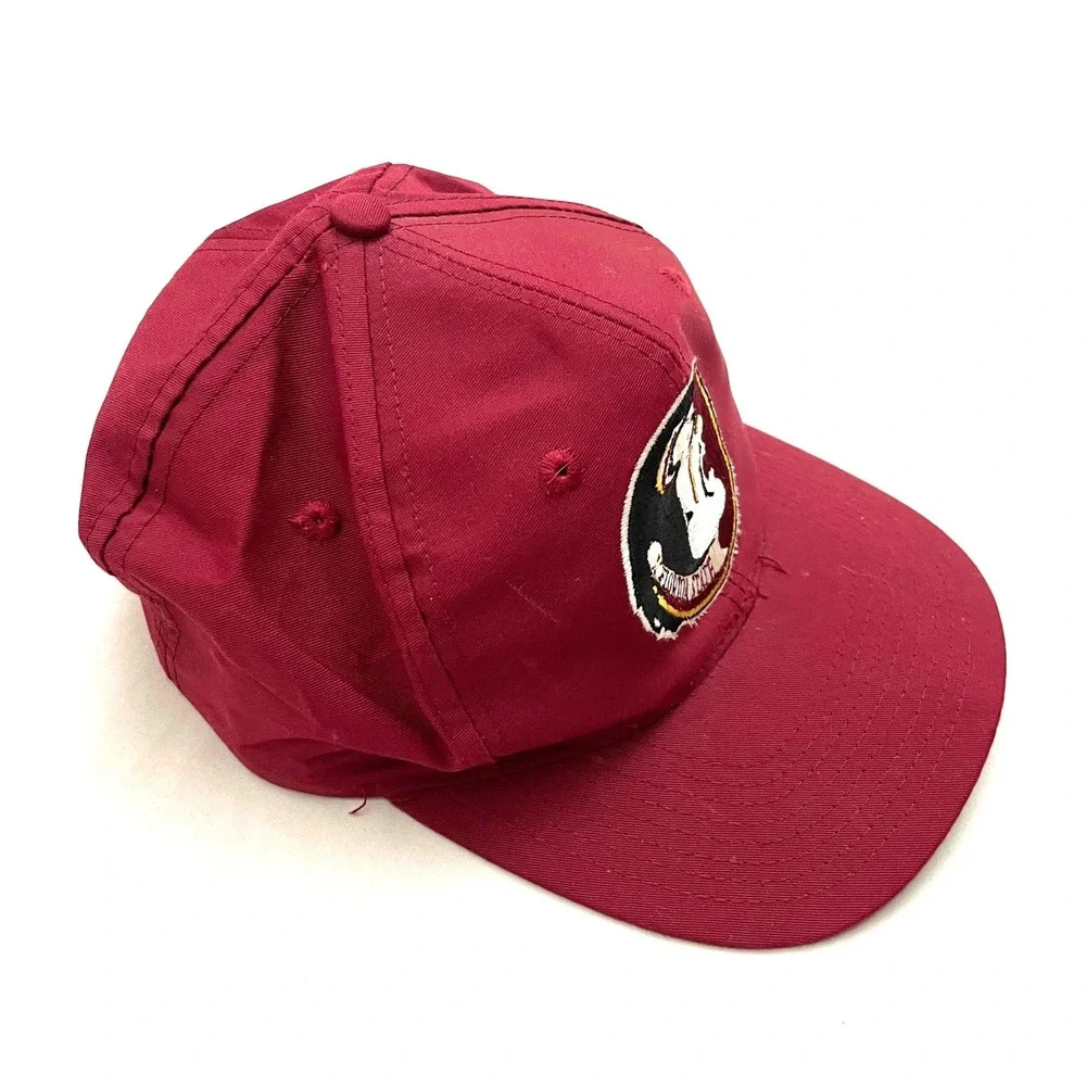 Vintage Florida State Seminoles Snapback Hat Clark Sportswear Red Embroidered